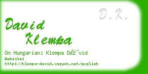 david klempa business card